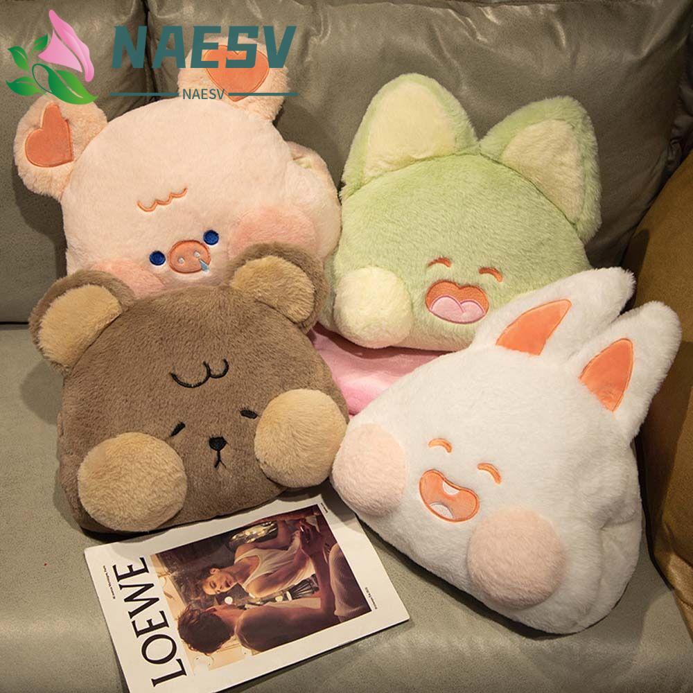 NAESV มืออุ่นโซฟาเบาะ Dudu Face สัตว์ตุ๊กตา Fluffy ตกแต่งบ้าน Nap หมอน Dudu Meow ของเล่นนุ่มหมีตุ๊กต