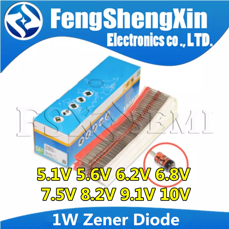 100 1W แรงดันไฟฟ้าไดโอด 5.1V 5.6V 6.2V 6.8V 7.5V 8.2V 9.1V 1N4733A 1N4733A 1N4735A 1N4736A 1N4737A 4