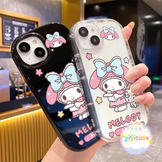 melodi น่ารัก การ์ตูนเคสสำหรับไอโฟน17pro 13 11 16promax กรณีมือถือขอบกลม case for iPhone 15 14 12 ProMax XS XR 6/7/8Plus