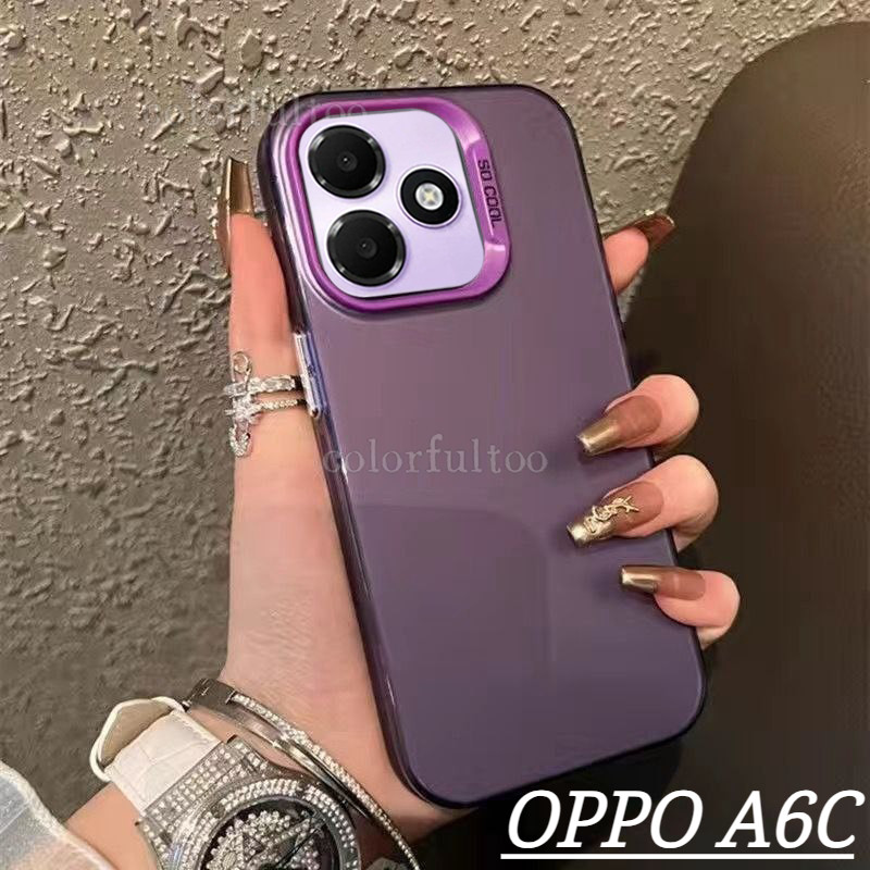 สําหรับOppoA6C 2026 Matteคู่สําหรับOppo A6C OppoA6 CA 6C 6 C 4G 5G Minimalistกันกระแทกโลหะเลเซอร์ผิวMatteปลอกปกหลังShell