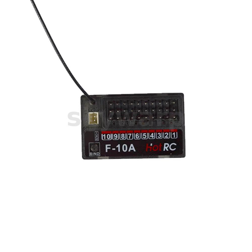 HOTRC F-10A 10CH 2.4GHz PWM Receiver สําหรับ HT-10A เครื่องส่งสัญญาณรีโมทคอนโทรลรถเรือเครื่องบินถังร