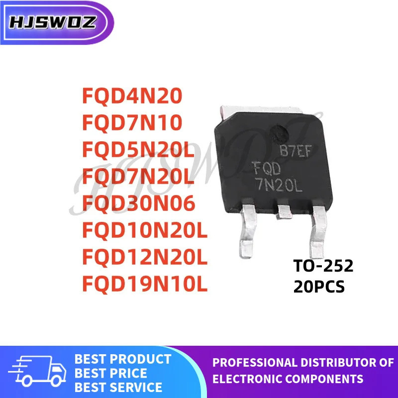 20 ชิ้น/ล็อต FQD5N20L FQD30N06 FQD12N20L FQD19N10L FQD10N20L FQD7N20L MOSFETD4N20S ในสต็อก M252 ถึงช