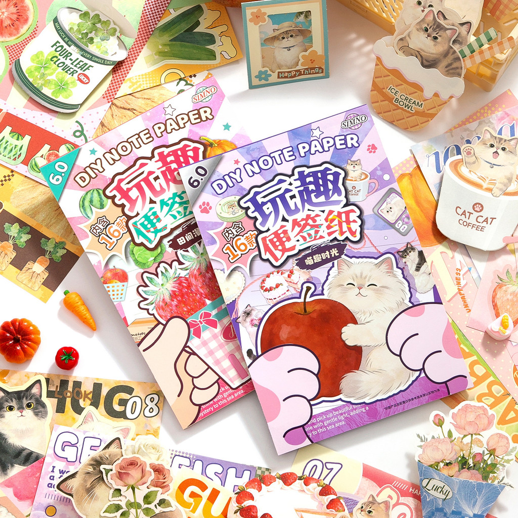 Xinmo Fun Handbook Note Paper 6.0 ออร์แกนขนาดเล็ก Handmade วัสดุกระดาษน่ารักสัตว์เลี้ยง Origami คู่มือตกแต่ง Collage