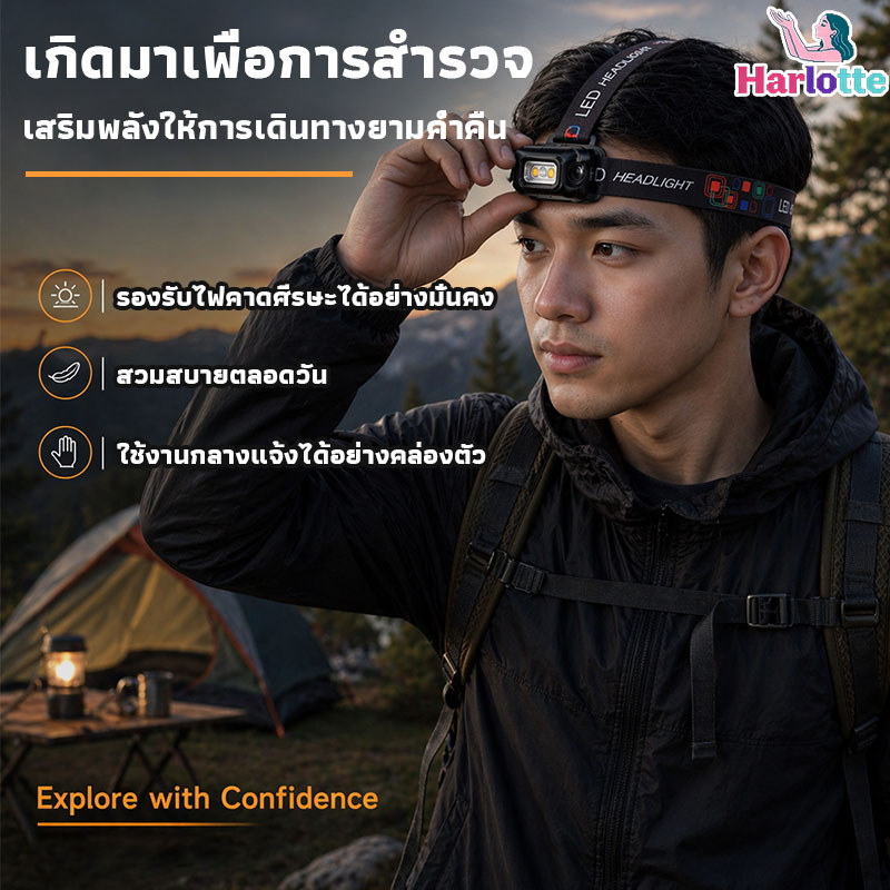 สายคาดศีรษะแบบยืดหยุ่นสำหรับไฟฉายคาดหัว กว้างและหนาพิเศษ ทนทาน กระชับ ไม่ลื่นหลุด ใช้ได้กับไฟฉายคาดหัวและไฟกรีดยาง