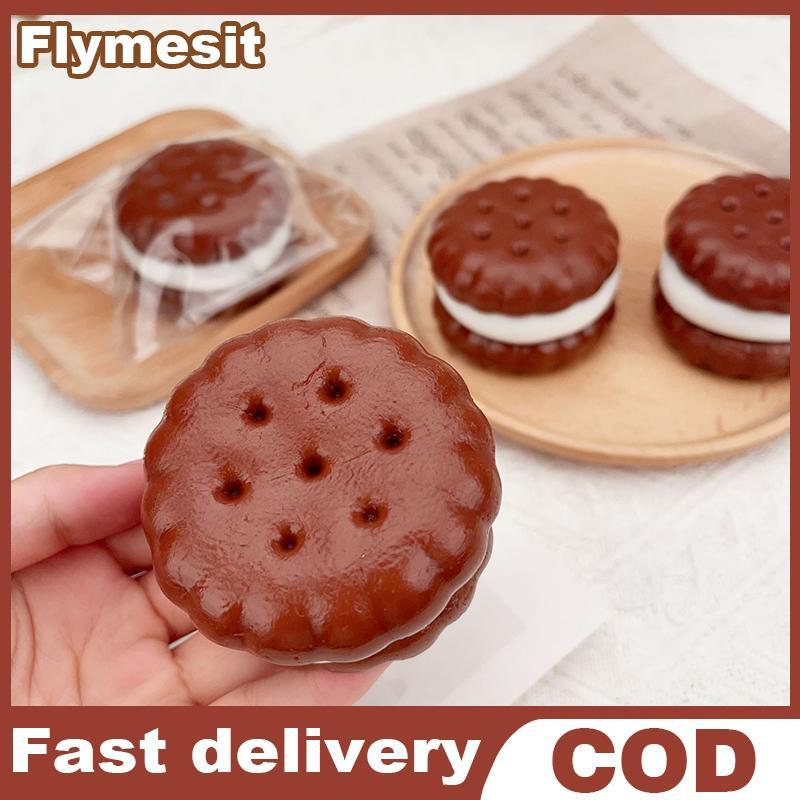 Flymesit ความเครียดบรรเทา Squishy คุกกี้แซนวิชของเล่นบีบ Sensory Slow Rising Fidget สําหรับ Home และ Office Fun EN