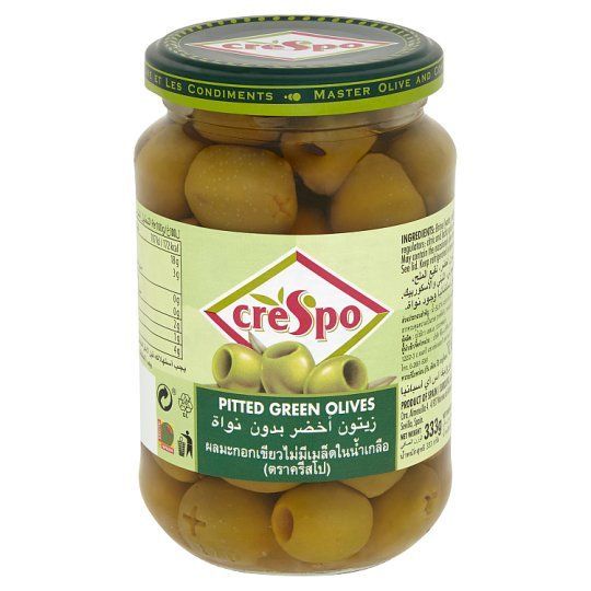[สินค้าส่งด่วน] ครีสโปมะกอกเขียวไม่เมล็ดในน้ำเกลือ333G CRESPO PITTED RIPE GREEN OLIVES IN BRINE
