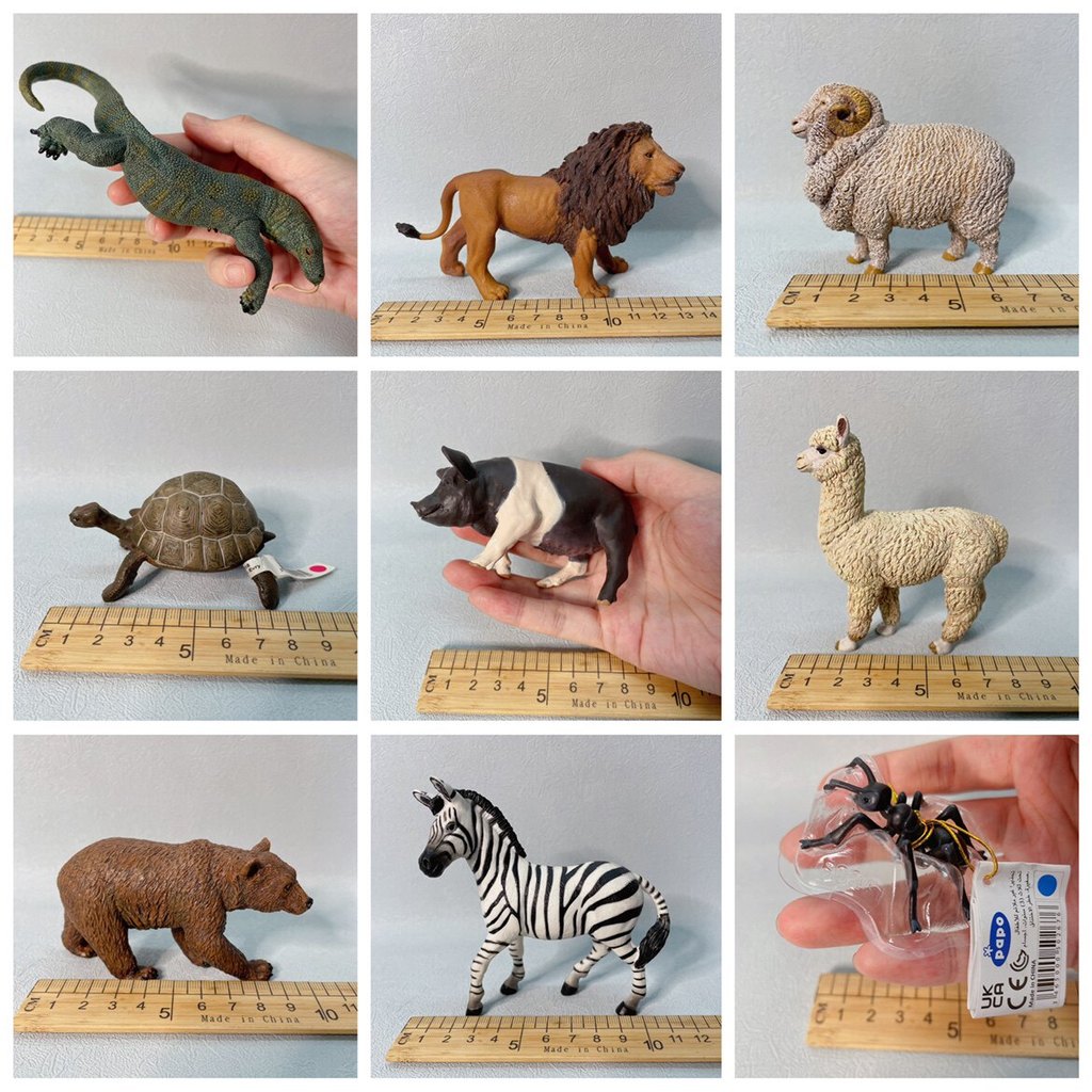 P PAPO ของแท้จําลองสัตว์รุ่นเด็กความรู้ความเข้าใจ Early Education ของเล่น Alpaca Lion Iguana Orangutan Tiger