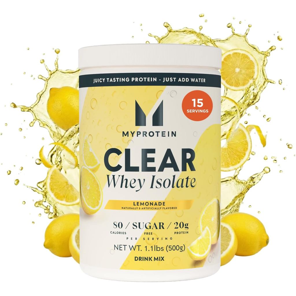 Myprotein Clear Whey Isolate Protein Powder, 15 เสิร์ฟ (0.8lbs), Lemonade, โปรตีน 20g ต่อเสิร์ฟ, เคร