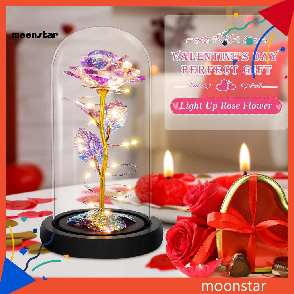 MOO ดอกไม้ยายนิรันดร์ Rose Eternal Rose Dome พร้อมไฟ Led – ดอกไม้ประดิษฐ์สําหรับแม่ภรรยาแฟนยายครบรอบ