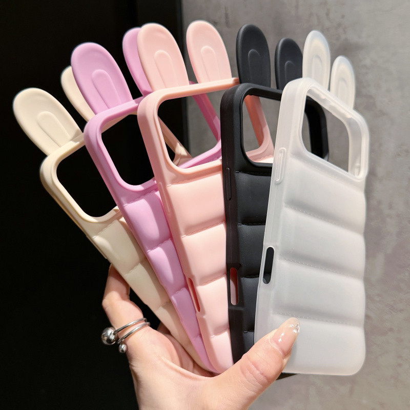 สีทึบเรียบง่าย 3D กระต่ายหู TPU เคสโทรศัพท์สําหรับ iPhone 17 16 15 14 13 Pro Max ปลอก Anti fall ฝาครอบป้องกัน ราคา ถูกที่สุด ดีลบีเคเค แกลเลอรีภาพที่ 8