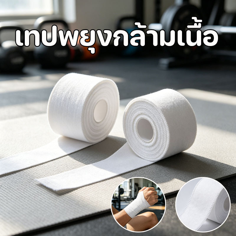 COD เทปพยุงกล้ามเนื้อ เทปกีฬา เทปผ้าขาว เทปพยุงข้อ เทปยึดแผ่นกีฬา ยืดหายใจได้ สำหรับข้อมือ เข่า ข้อเท้า ขา ออกกำลังกาย