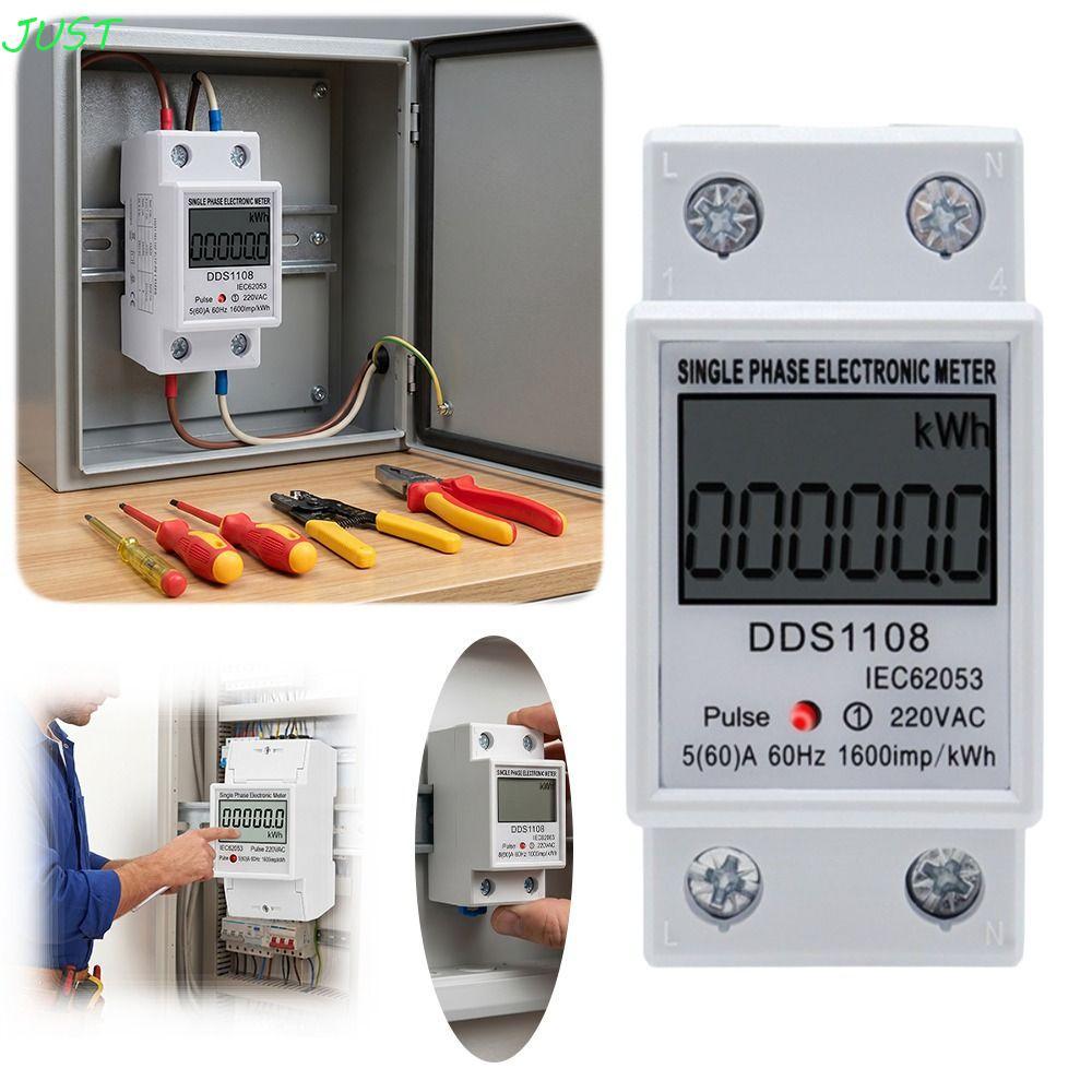 JUST เครื่องวัดพลังงานไฟฟ้าเฟสเดียว, ฟังก์ชั่นรีเซ็ต Multi-Function Digital Watt-Hour Meter, AC 60Hz
