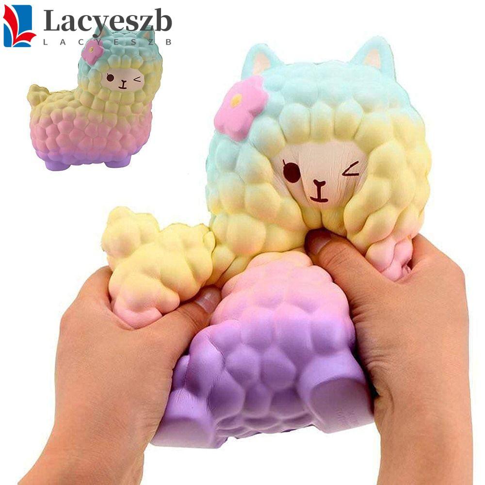 LACYESZB ของเล่นบีบอัลปาก้า, จําลอง Super Soft แกะของเล่นฟื้นตัวช้า, เครื่องมือประสาทสัมผัสยืดหยุ่นที่มีสีสัน Creative Slow Rising Squeeze ของเล่นเด็กของเล่น