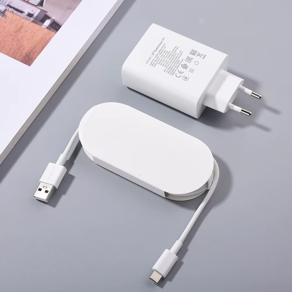 Original Vivo 66W Fast Charger FlashCharge 2.0 อะแดปเตอร์ประเภท C สําหรับ VIVO X80 X70 X60 S18e S17e