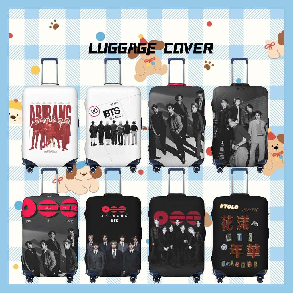 BTS หนา Anti-Scratch กระเป๋าเดินทางฝาครอบป้องกันยืดหยุ่นสูงกระเป๋าเดินทาง Spandex ฝาครอบป้องกันเหมาะกับ 18-32 นิ้วกระเป๋าเดินทาง