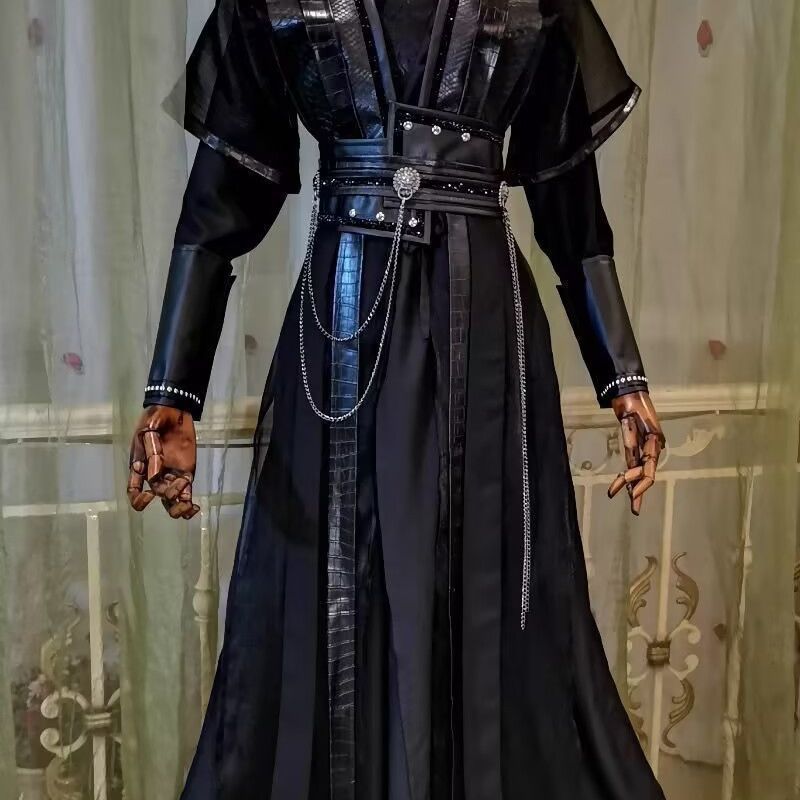 黑水黑汉服萧策燃武侠服cosplay男女装 Courage DFS423Black Hanfu Xiao Ce Cosplay Costume for Men and Women, Martial A