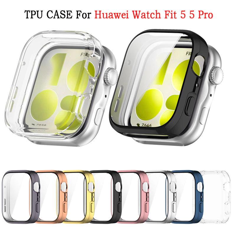 TPU CASE สําหรับ Huawei Watch Fit 5 5 Pro Smart Wacth ชุบกันชนอุปกรณ์เสริมเกราะป้องกัน