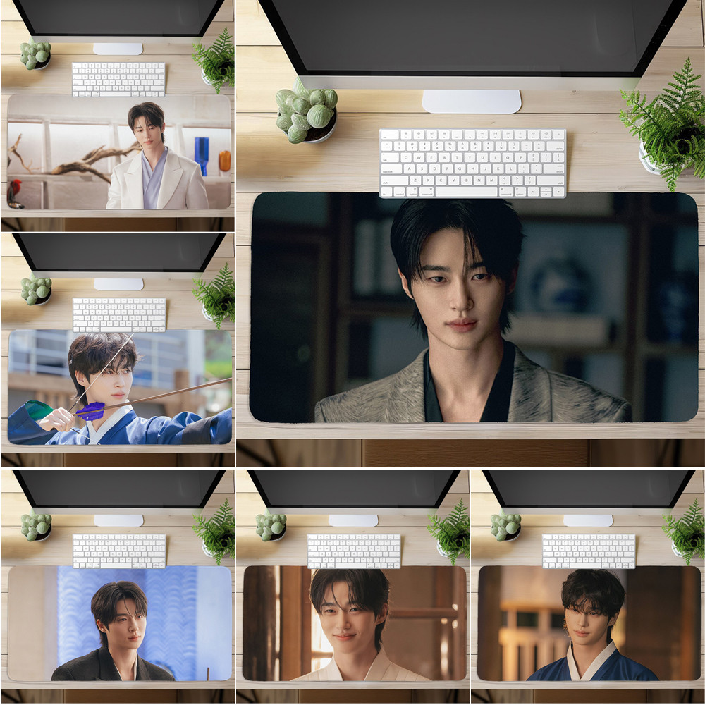 แผ่นรองเมาส์ Byeon Woo Seok, Perfect Crown Art พิมพ์แผ่นรองโต๊ะแป้นพิมพ์คอมพิวเตอร์ (60x30 ซม./80x40 ซม.)
