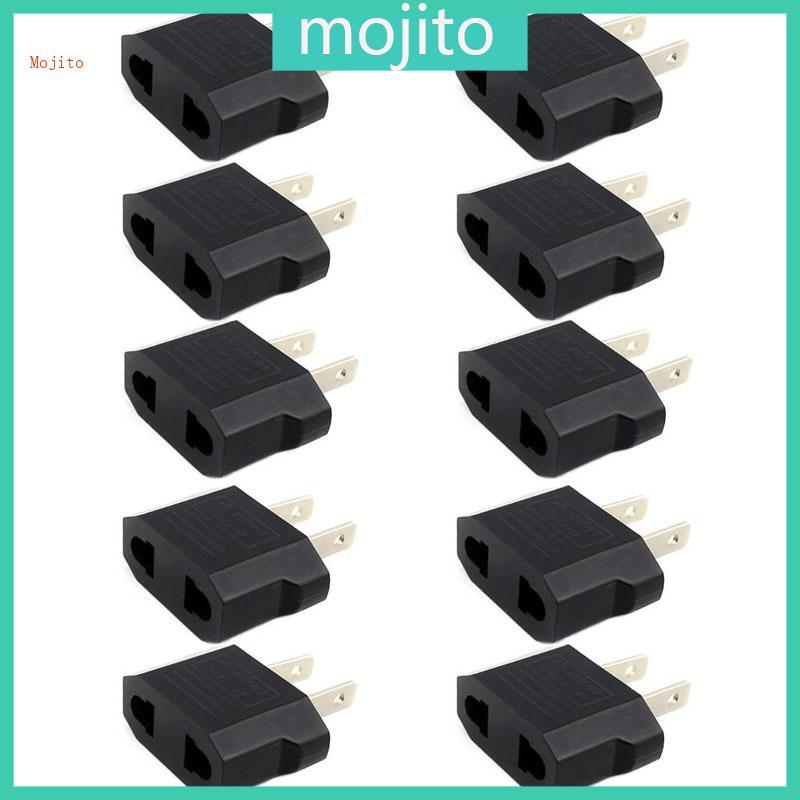 Mojito 10 ชิ้น US EU ถึง US Euro Euro Euro Euro Euro Euro Euro Euro Plug Converter Travel Adapter ซ็