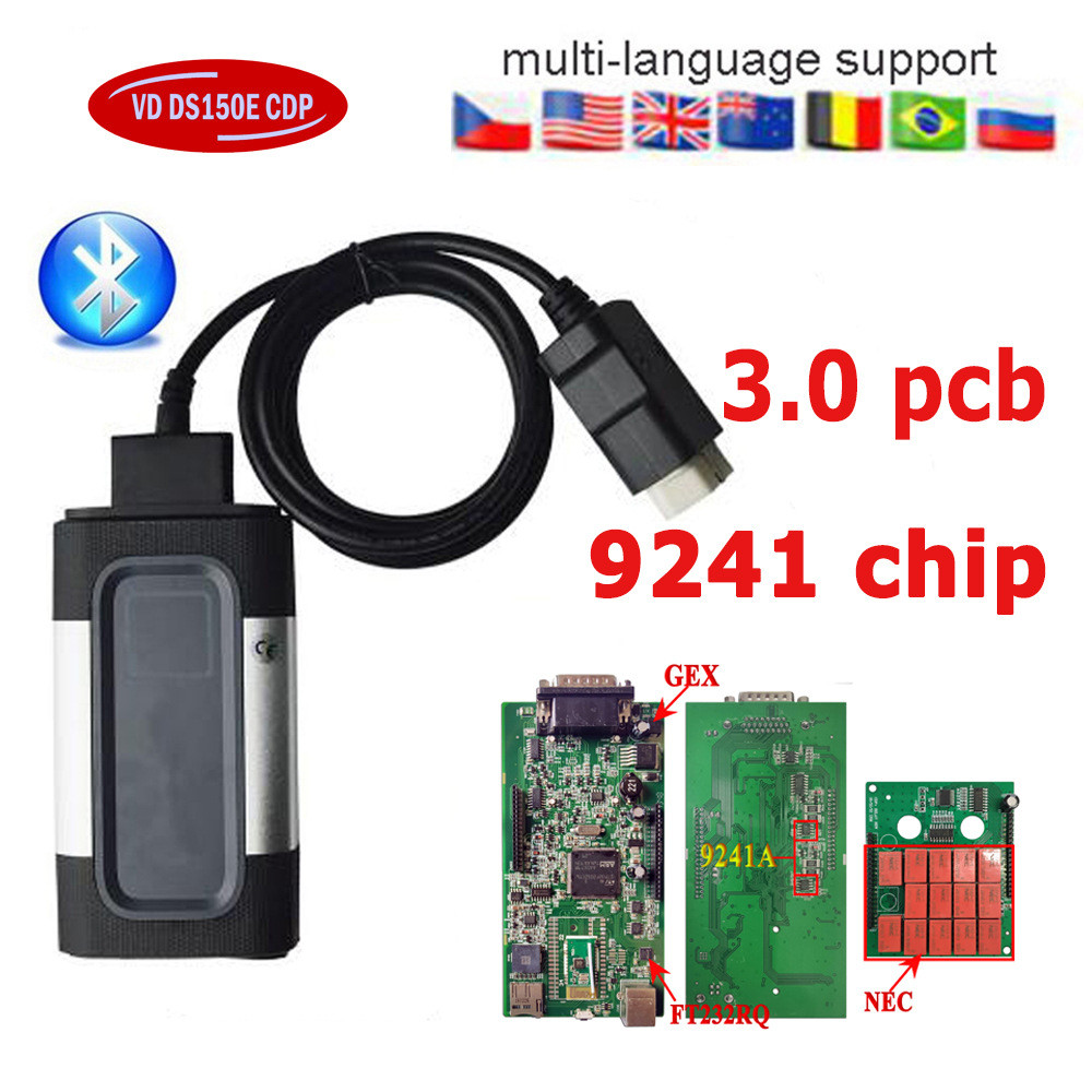 AUTOCOM VD DS150E เครื่องมือวินิจฉัยรถยนต์และรถบรรทุก Bluetooth 2021.11 รองรับ 47 ยี่ห้อ OBDII