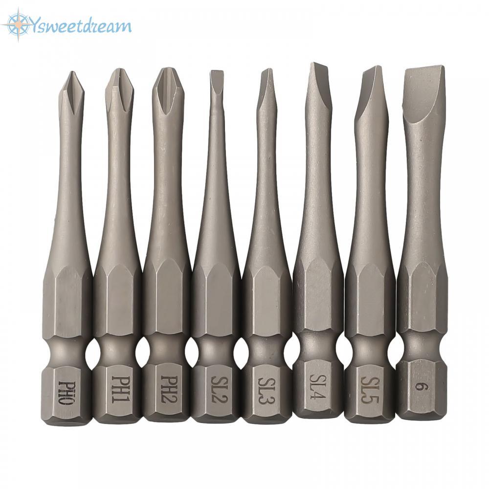 【SWTDRM】Electric Driver Tools PH0 PH1 PH2 Hex Shank Slotted Screwdriver Bits Alloy Steel