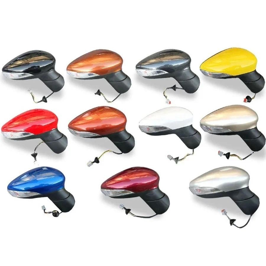 สําหรับ Ford Fiesta 2009-2015 ชุดกระจกมองหลังรถด้านข้างกระจกมองหลังปรับเลนส์ไฟฟ้าพับ 1pcsauto ชิ้นส่