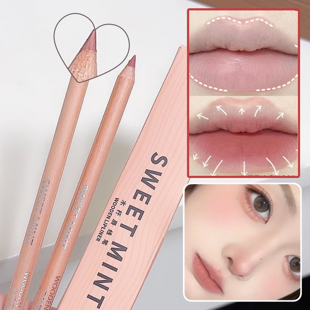 ดินสอเขียนขอบปากสีแดงเนื้อแมตต์ ติดทนนานไม่ลดสี - กันน้ำและกันเหงื่อ - ลิปกลอสความอิ่มตัวต่ำ เพิ่มความกระจ่างใสของผิว เหมาะสำหรับมือใหม่, ผลิตภัณฑ์แต่งหน้าริมฝีปาก