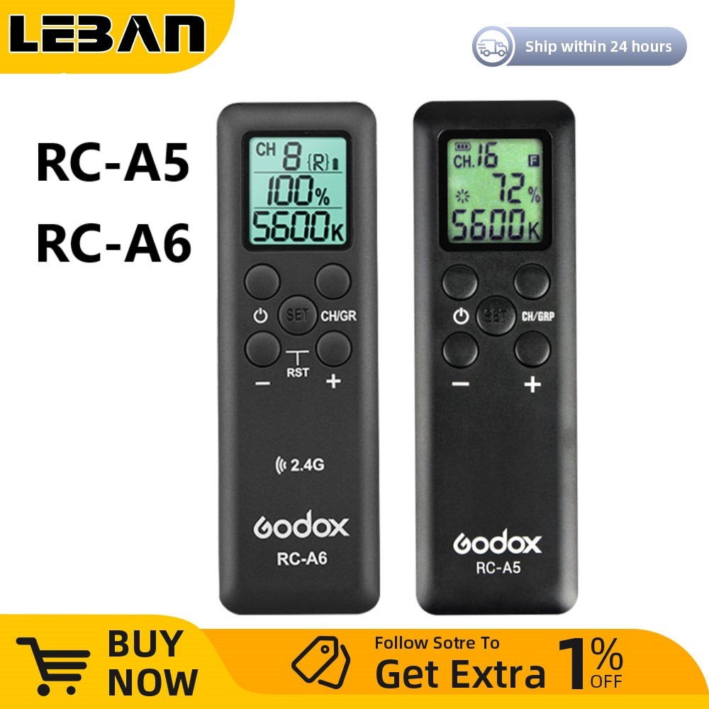 Godox รีโมทคอนโทรล RC-A5 RC-A6 สําหรับ Godox ไฟวิดีโอ Led SL-60W SL-100W SL-150W SL-200W LEDP260C LE