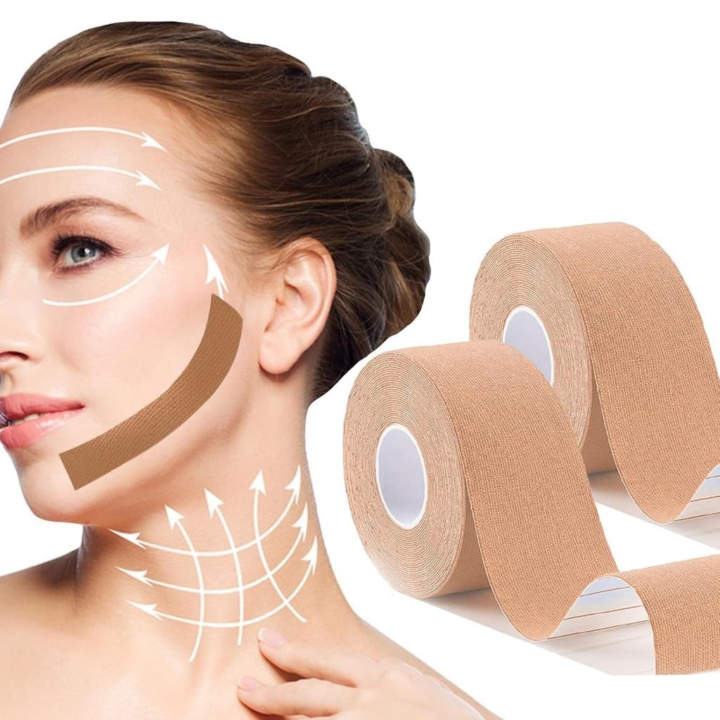 2 ม้วน Facial Fascia Lifting Tape Anti-Wrinkle Patch Antifreeze Patch สําหรับกระชับและยกกระชับใบหน้า