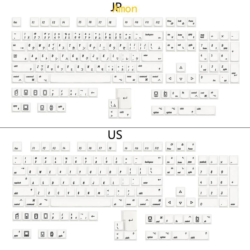 Amon 133-Key MAC-style Keycap MDA Profile Dye Sub สําหรับสวิตช์ MX GK61 64 68 84 87 96