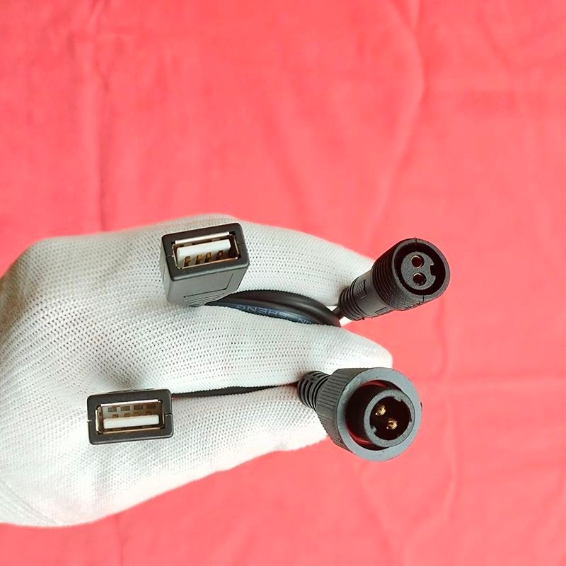 VL กลางแจ้งฟาง 30 ซม.ชาร์จ Double Pin to VL กันน้ํากลางแจ้ง 30 ซม.ชาร์จ Dual Pin to USB Connector แผ