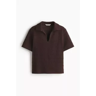 H&M(เอชแอนด์เอ็ม) เสื้อโปโลผ้าถักลุคโครเชต์ ผู้หญิง 1342447_1