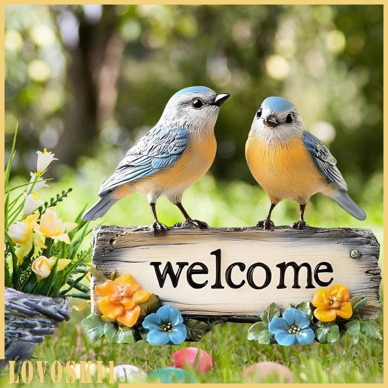 [Lovoski1] ยินดีต้อนรับนก YARD Sign PVC Bird Sculpture YARD Stake สําหรับสนามหญ้าลานนอก