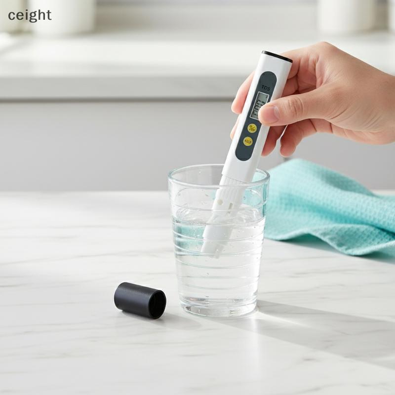 [ceight] ปากกาทดสอบคุณภาพน้ํา TDS ที่แม่นยําอย่างรวดเร็วแบบพกพา 0 9999 PPM อุปกรณ์การวัดสําหรับ Hydr