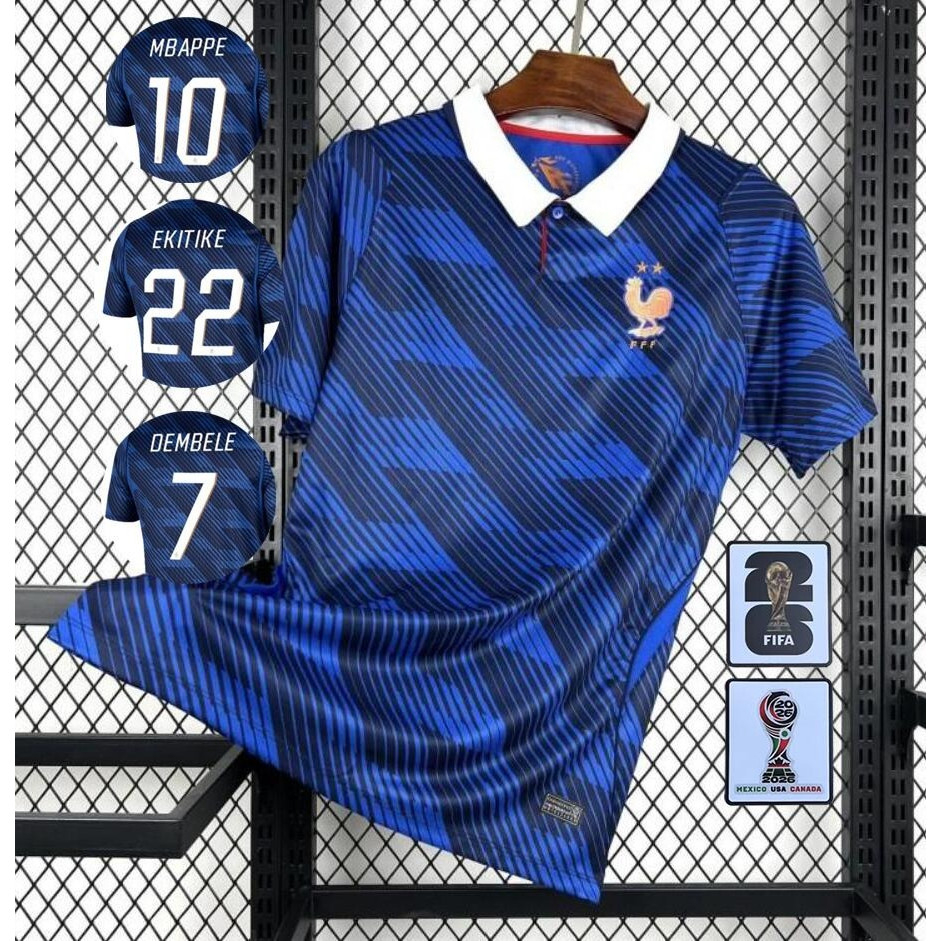 ใหม่!! 26/27 France Home Fan เสื้อฟุตบอลแขนสั้น S-4XL