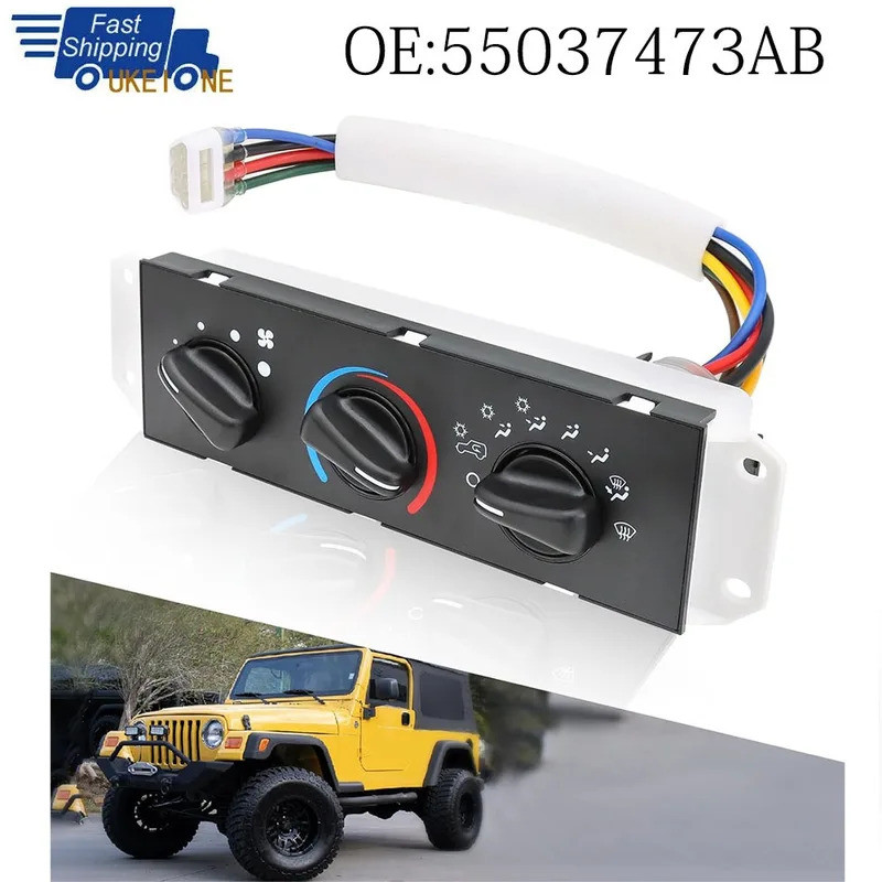 1 ชุด HVAC แผงควบคุมเครื่องทําความร้อนพร้อมสวิตช์มอเตอร์โบลเวอร์สําหรับ Jeep Wrangler TJ 1999-2004 5
