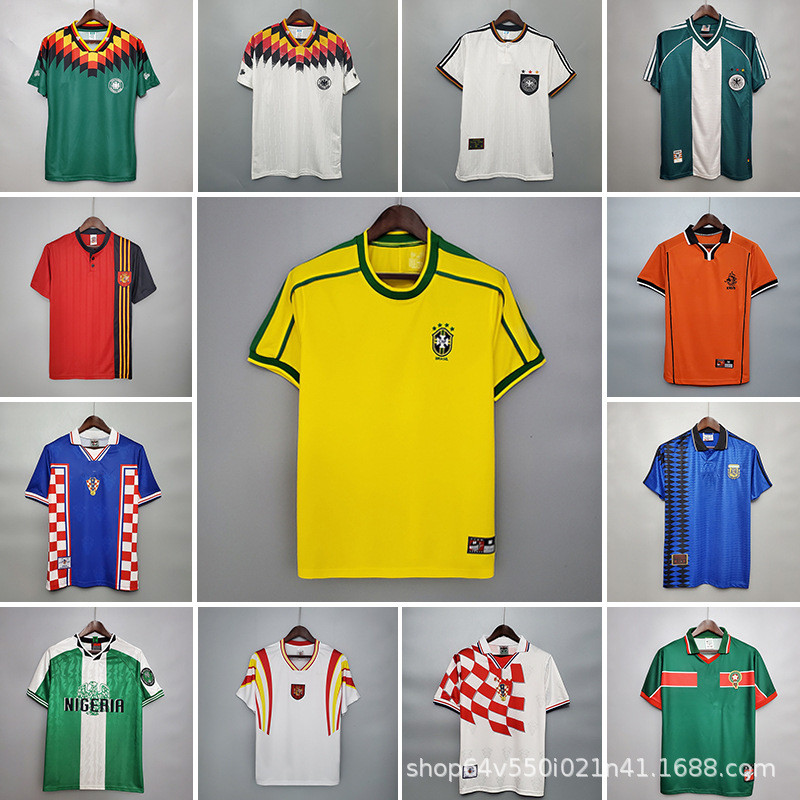 เสื้อฟุตบอลย้อนยุคเยอรมนีฝรั่งเศสบราซิลอังกฤษโปรตุเกสอิตาลีอาร์เจนตินาทีมชาติย้อนยุคย์2026.4.27