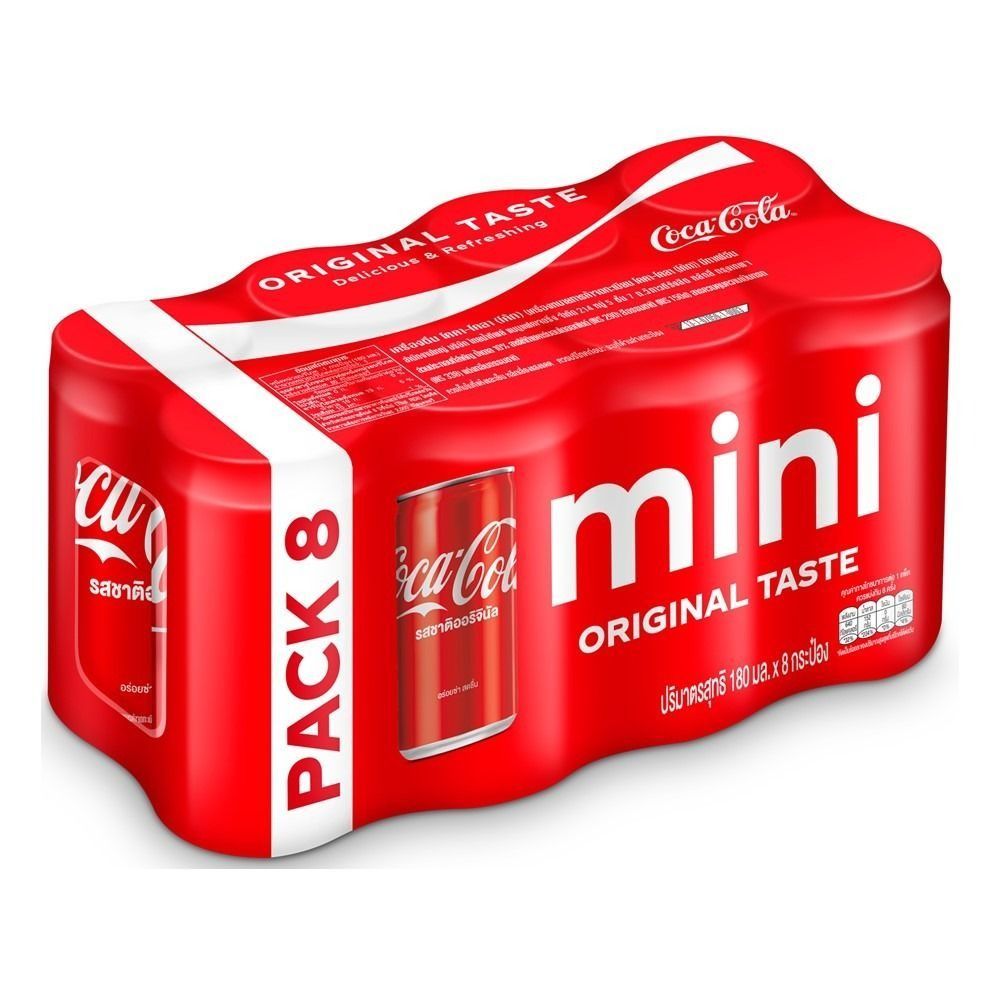 [สินค้าส่งด่วน] โค้ก มินิ ออริจินัล 180มล.X8 กระป๋อง COKE MINI CAN ORIGINAL 180 ML. PACK 8
