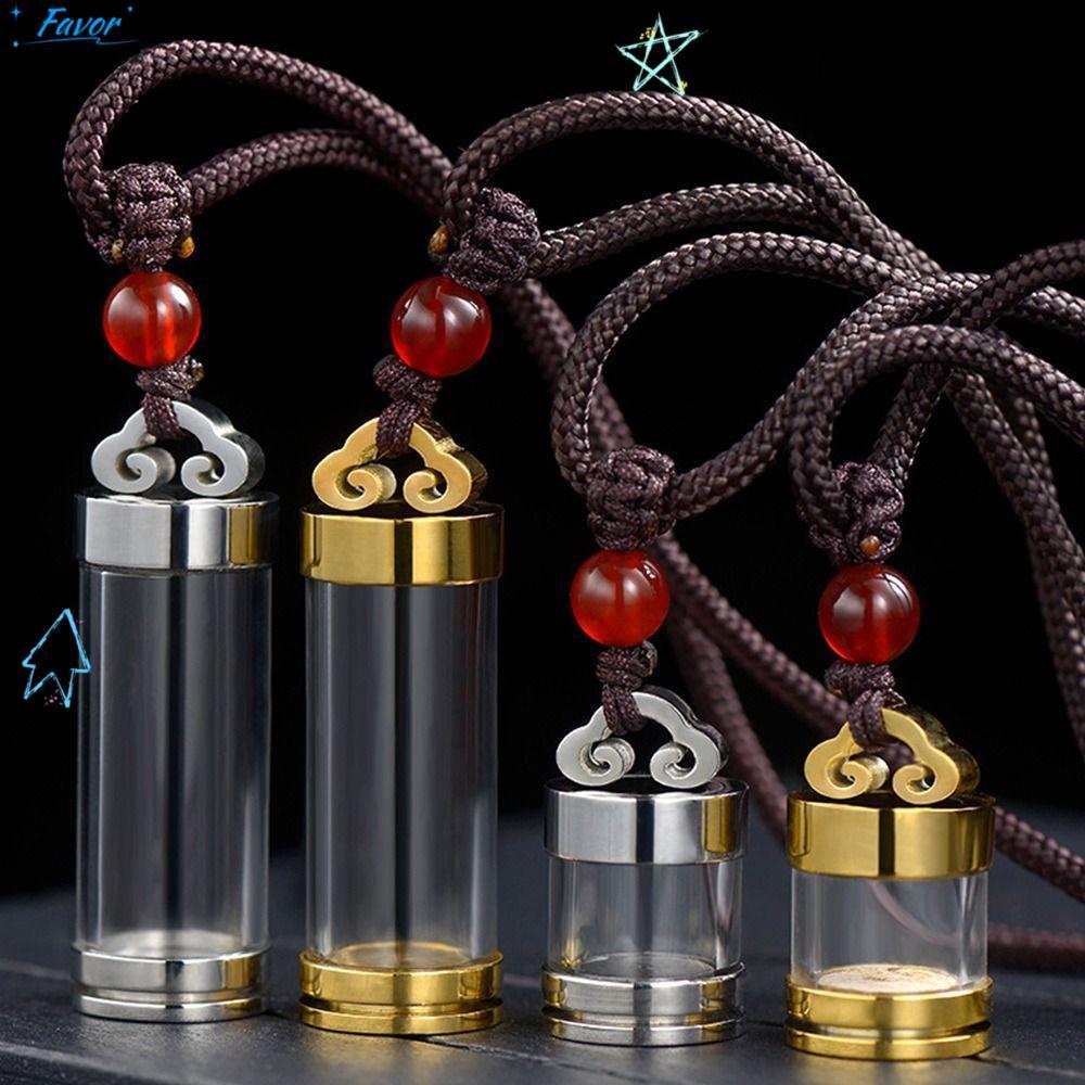 FAVOR Wishing Bottle Pendant, Aromatherapy Memorial Jewellery Perfume Vial Necklace, Creative Transp