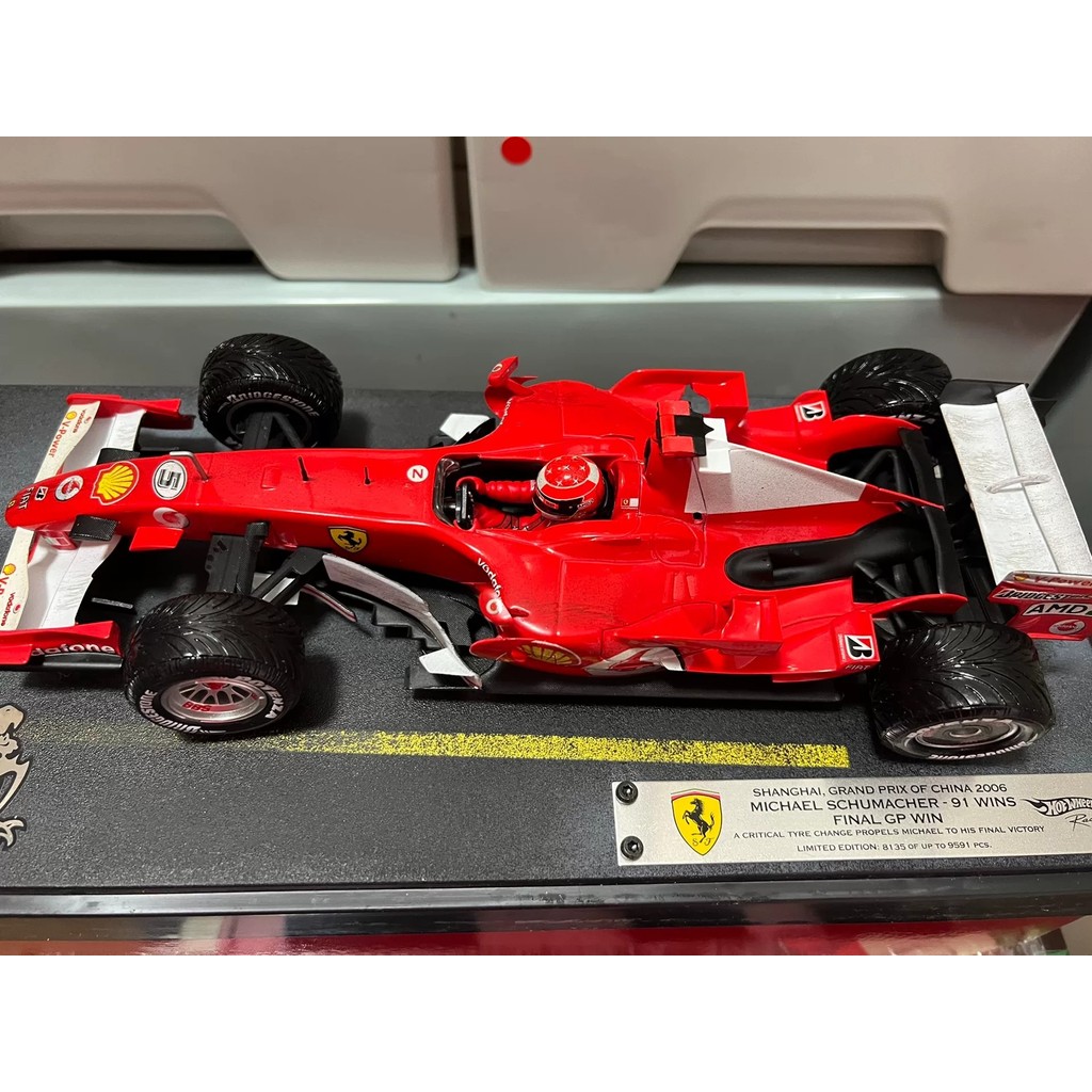 [ใหม่ในเดือนพฤษภาคม] Hot Wheels f1 1: 18 Ferrari 248F1 China Station Car King Schumacher 91 Wins the