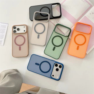 กันกระแทกอะคริลิเคลือบ เคสแม่เหล็ก สำหรับ iPhone 14 13 12 11 Pro Air17 16 17e อะคริลิคบางเฉียบ กรณีโทรศัพท์ดูดแม่เหล็ก
