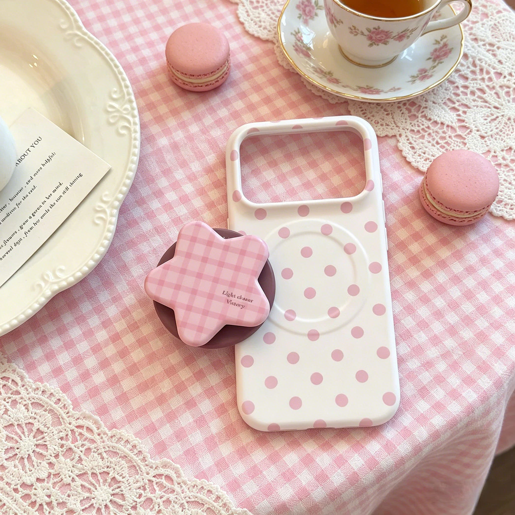 Magnetic Attachment Type เคส iPhone ลายจุดสีชมพูเหมาะสําหรับ iPhone 17 Pro Max 17 16 15 14 iPhone13 thumbnail 4