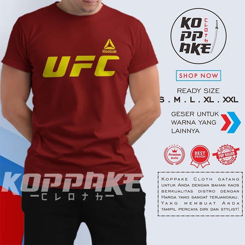 คุณภาพสูง Minimalist UFC Letter โลโก้พิมพ์ผู้ชายและผู้หญิงรอบคอแขนสั้นผ้าฝ้าย Breathable กีฬาแขนสั้น
