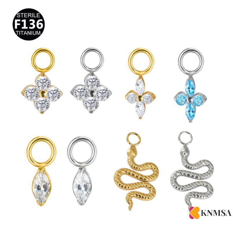 KNMSA] F136 Titanium Kite CZ Dangle Charm สําหรับ Helix กระดูกอ่อน Clier สิ่งที่แนบมาจี้ Earlobe เจา