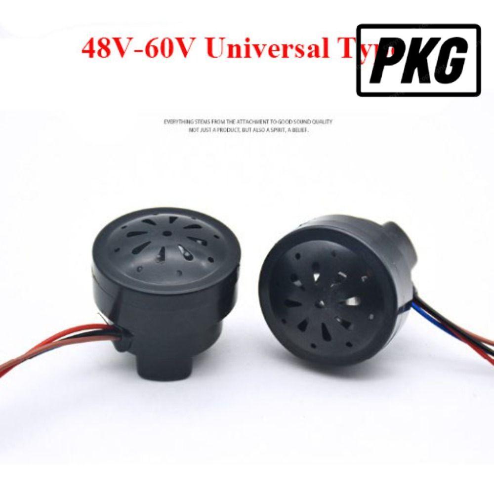 REPKG แตรรถสามล้อ, แตรรถยนต์ไฟฟ้าพลาสติก 48V 60V, 2in1 พร้อม LED สีดํา 4 สายพวงมาลัย Buzzer อุปกรณ์เสริมจักรยานไฟฟ้า