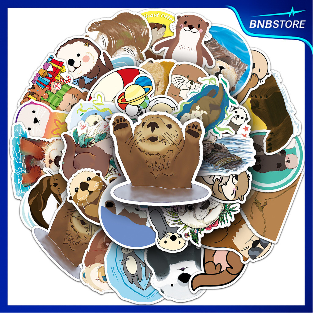 🍀ส่งจากไทย🍀 50แบบ สติกเกอร์ การ์ตูน นาก otter cartoon animal sticker พร้อมส่ง