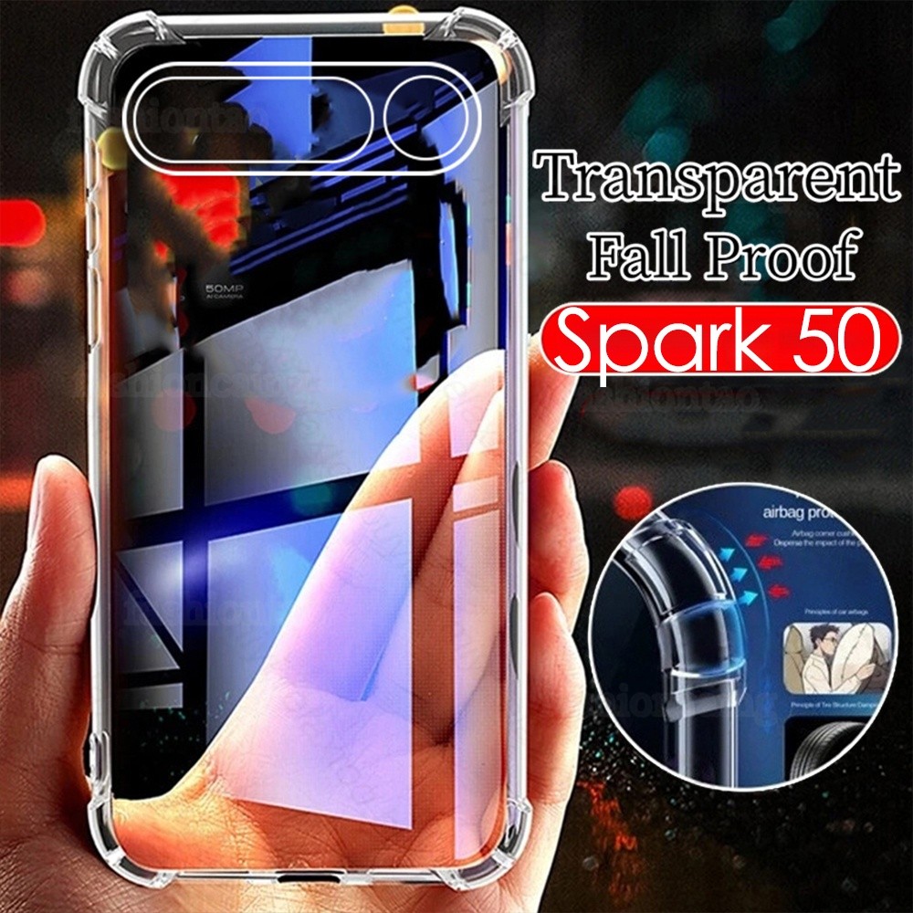 สําหรับ Tecno Spark 5 0 50 Pro 50Pro 50ProPlus 50C Spark50 Spark50Pro 4G 5G 2026 โปร่งใสซิลิคอนเคสโทรศัพท์ Anti-fall กันกระแทกป้องกันปกหลัง