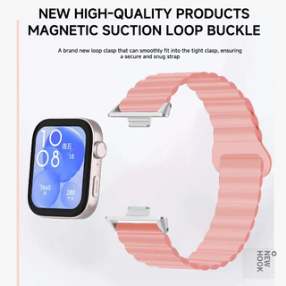 สายแม่เหล็กสำหรับ Huawei Watch Fit 5/5Pro สายเคเบิลซิลิโคนเปลี่ยนสายรัดข้อมือสำหรับ Huawei SmartWatch Fit 4/4Pro