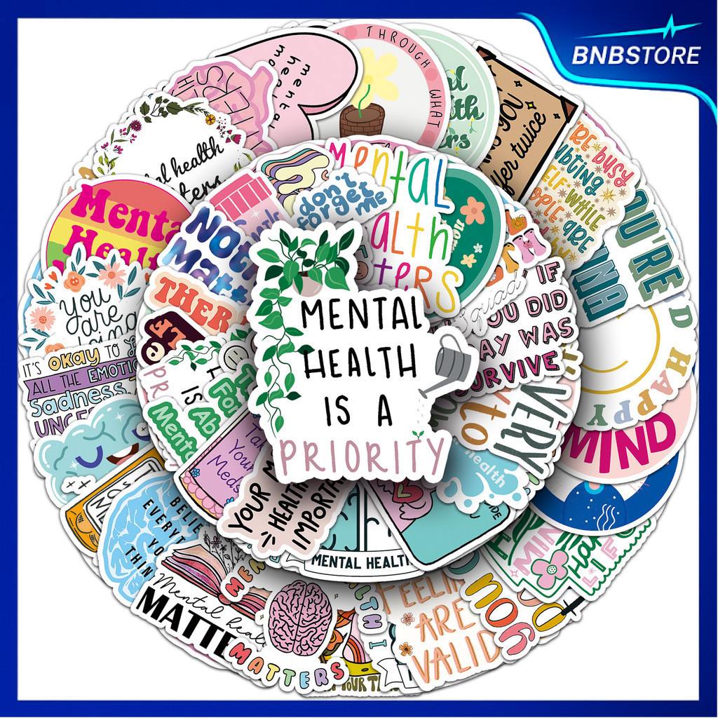 🍀ส่งจากไทย🍀 50แผ่น คำสร้างแรงบันดาลใจ สุขภาพจิต Inspiration Mental Health Word English Sitcker พร้อมส่ง