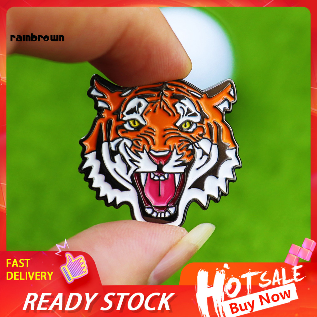 <rainbrown> แมงกานีสเหล็ก Ball Marker Golf Ball Marker คลิปหมวก Tiger Golf Ball Marker พร้อมคลิปหมวกแม่เหล็ก – อุปกรณ์เสริมกอล์ฟโลหะทนทานสําหรับผู้ชายผู้หญิงง่ายสําหรับนักกอล์ฟ